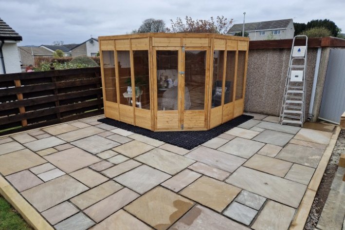 Completed patio and garden room project